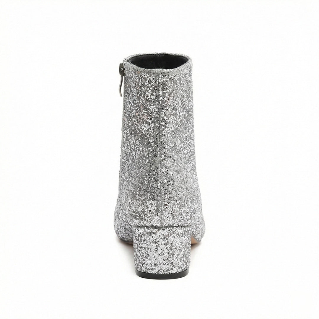 Echoarchiv | Glitzernde Ankle Boots Mit Blockabsatz
