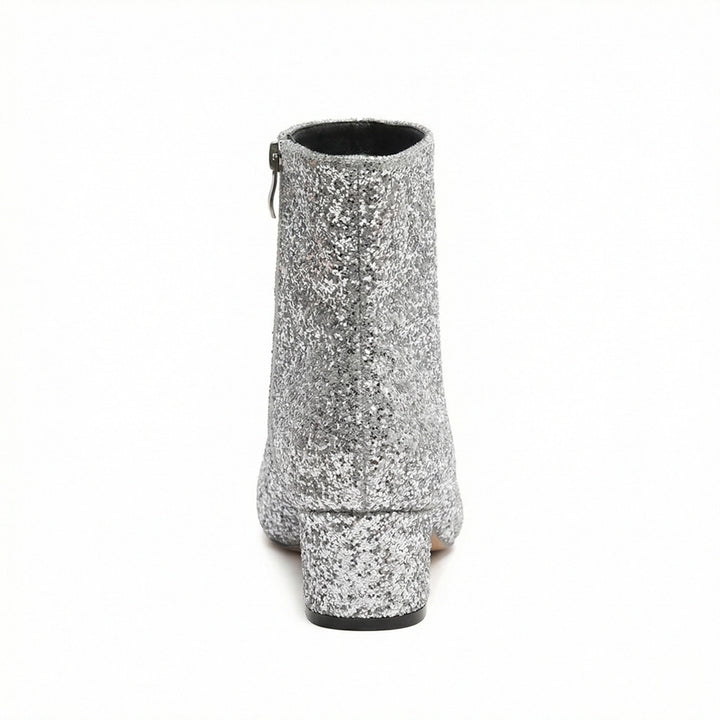 Echoarchiv | Glitzernde Ankle Boots Mit Blockabsatz