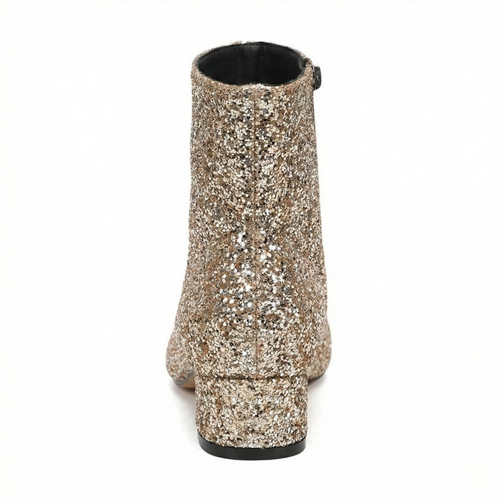 Echoarchiv | Glitzernde Ankle Boots Mit Blockabsatz