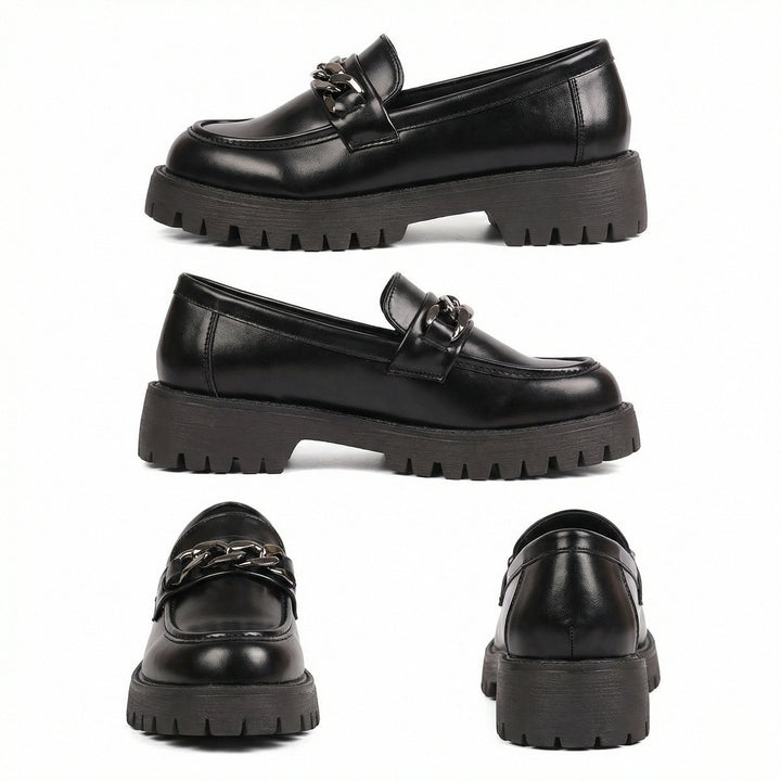 Damen Chunky Loafers mit Ketten-Applikation und robustem Profil Echoarchiv