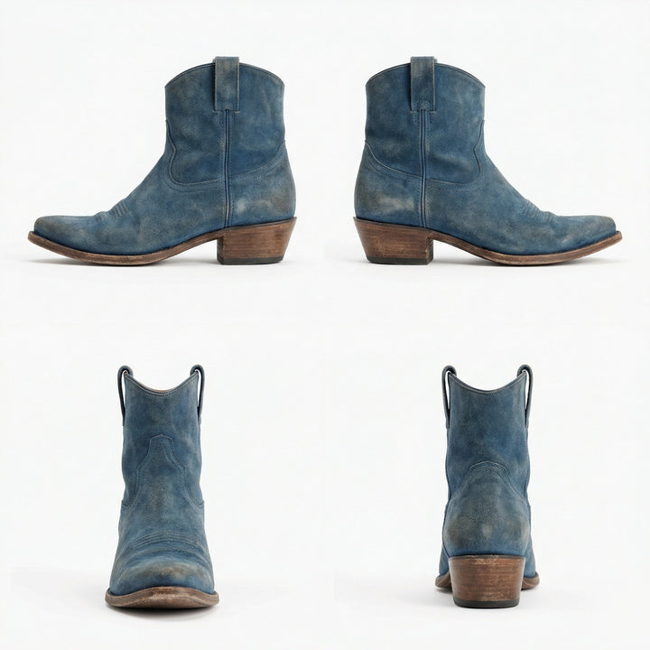 Kurze Cowboy-Stiefel | Western | Wildleder | Knöchel-Stiefel | Damenstiefel – Tavélo