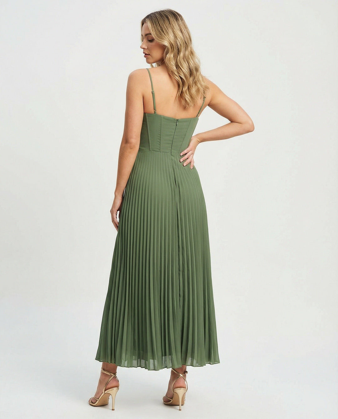 Echoarchiv | Midi Ärmellos Kleid Mit Gefälteltem Tüll-Bustier