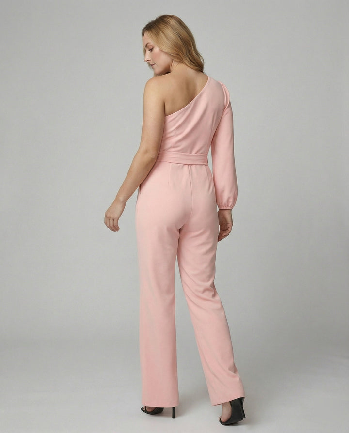 Damen Luxuriöser Overall mit Schleifengürtel & Funkelnden Details | Echoarchiv