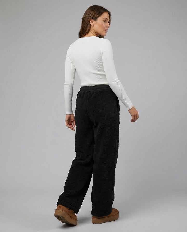 Damen kuschelige Fleece-Hose mit weitem Schnitt Echoarchiv