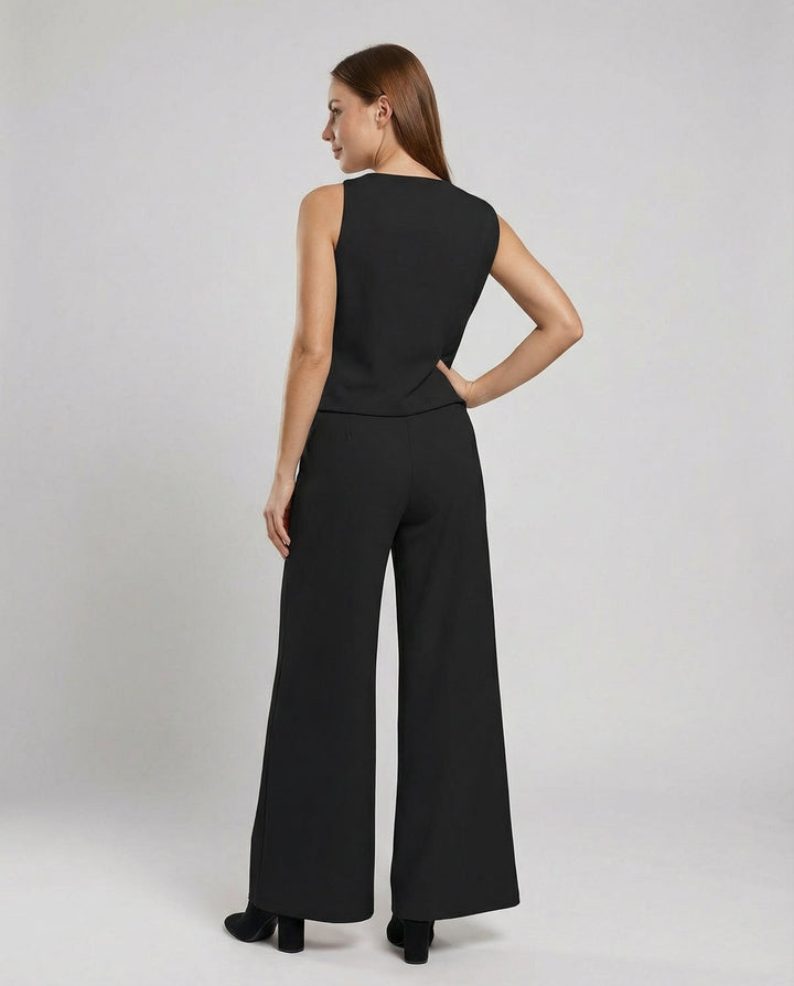 Eleganter Jumpsuit mit Rundhalsausschnitt für Alltag & Besondere Anlässe | Echoarchiv
