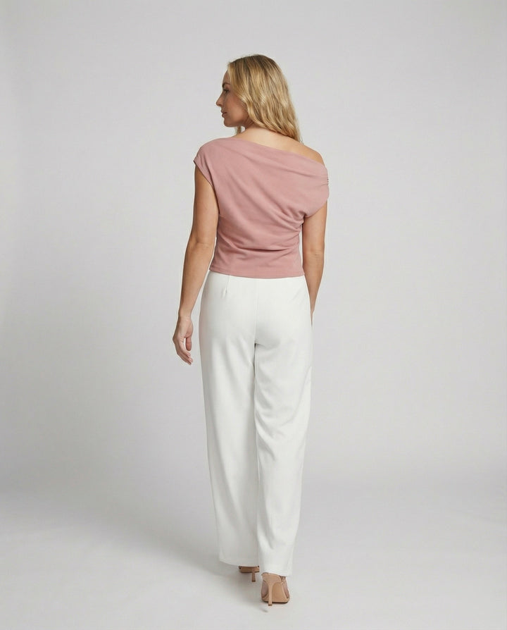 Damen Elegantes Drapiertes Oberteil mit asymmetrischem Schnitt Echoarchiv