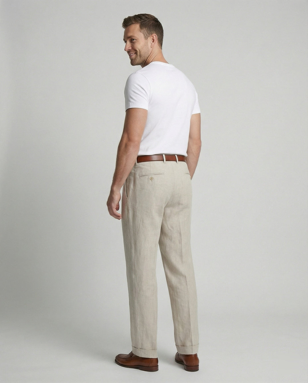 Herren elegante und bequeme Leinenhose Echoarchiv