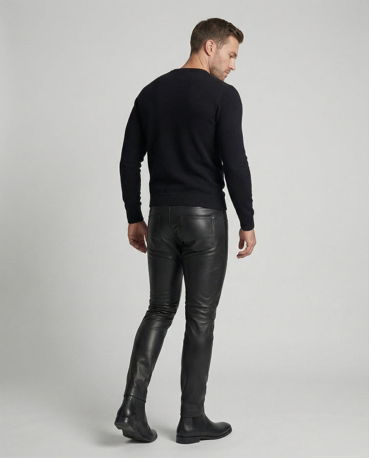 Herren Kunstleder Hose Slim Fit – Sorevano