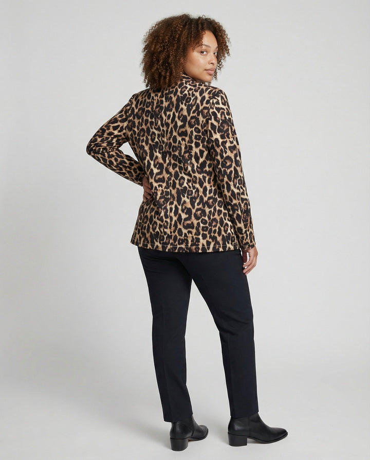 Damen Modischer Blazer im Leo-Design mit schlankem Schnitt Echoarchiv