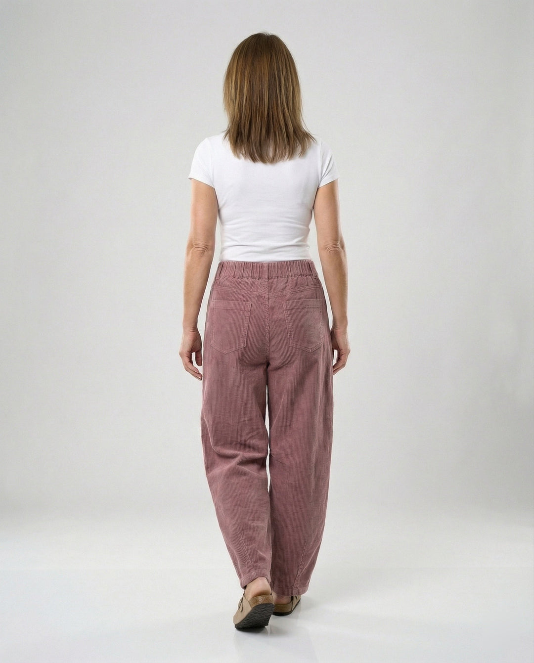 Damen Cordhose Damen weit High Waist
