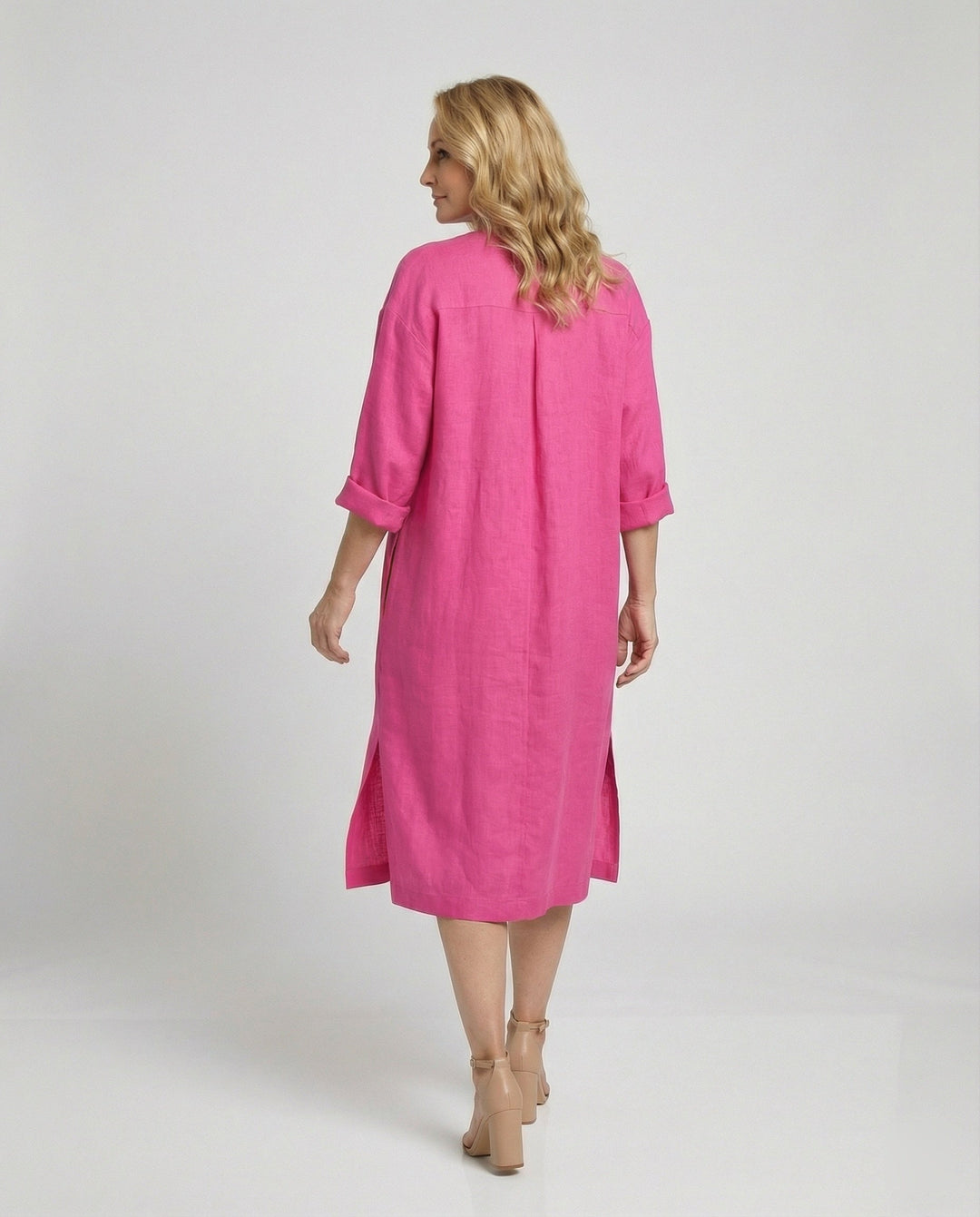 Leinen Freizeitkleid Damen Tunikakleid