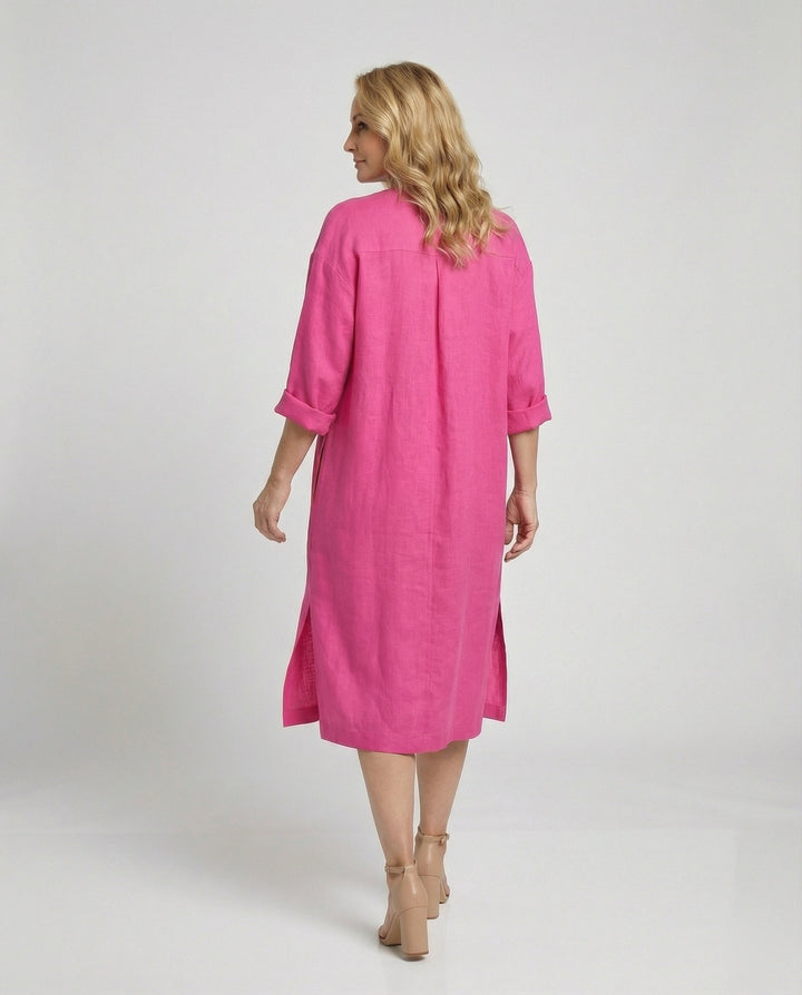Leinen Freizeitkleid Damen Tunikakleid