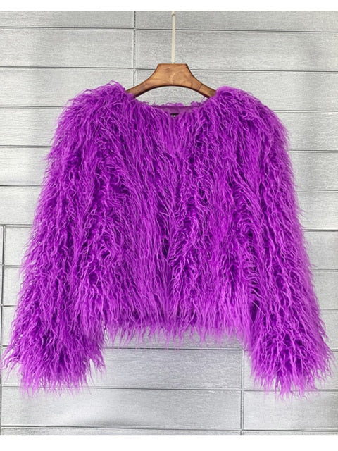 Echoarchiv | Eleganter Warmer Kunstpelzmantel Für Herbst Und Winter