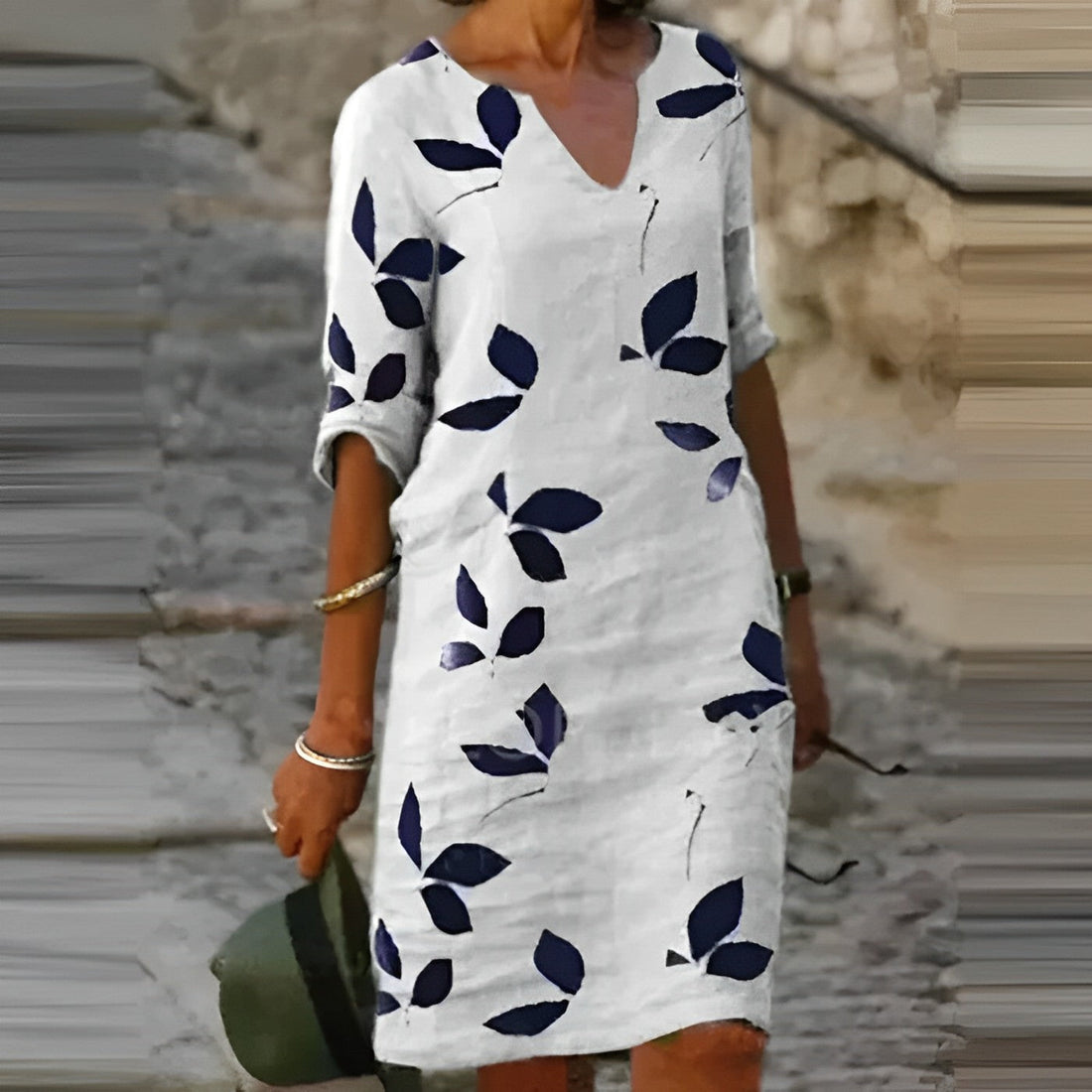 Atemberaubendes Damen-Sommerkleid mit Blätterdruck – Lunéa