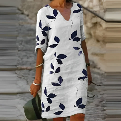 Echoarchiv | Atemberaubendes Damen-Sommerkleid mit Blätterdruck