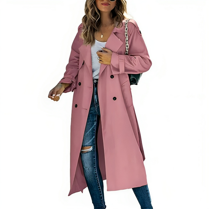 Eleganter zweireihiger Trenchcoat für Damen – Avérine