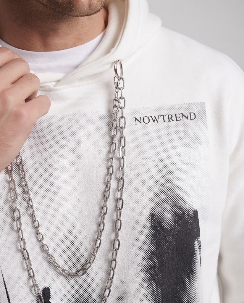 Herrenmode Hoodie mit kreativem Druck Echoarchiv