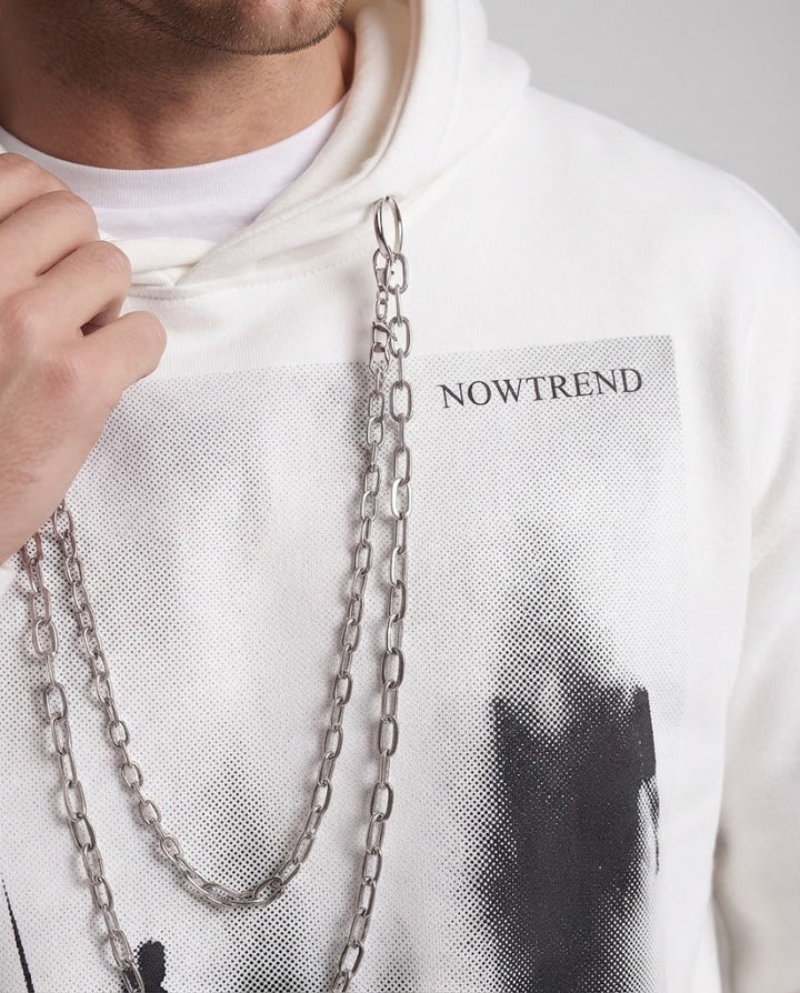 Herrenmode Hoodie mit kreativem Druck Echoarchiv