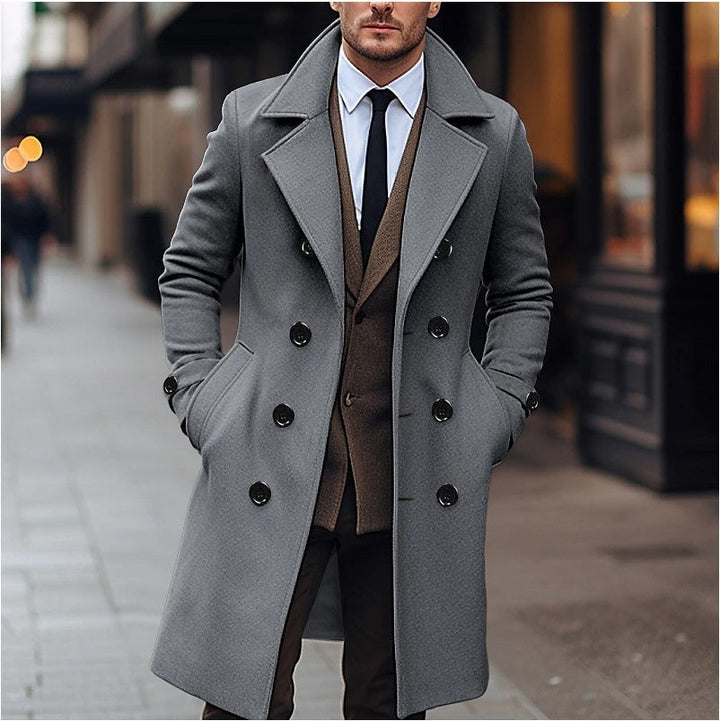 Herren Wollmantel mit Doppelreiher & Langer Passform | Echoarchiv