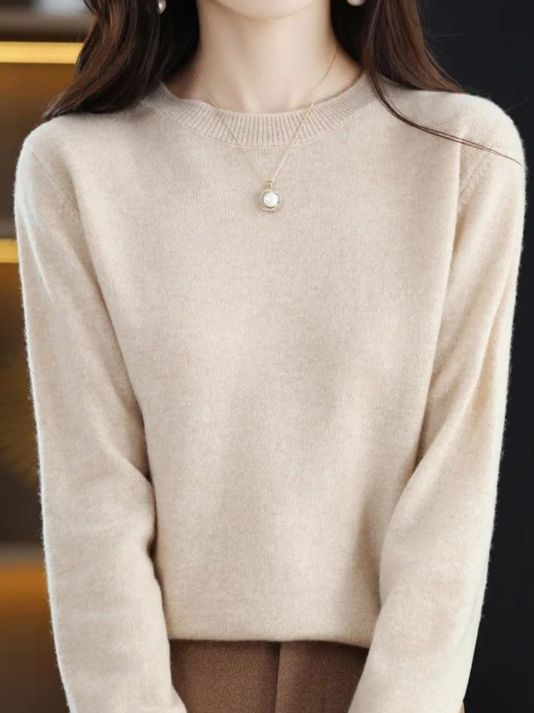 Bequemer Wollpullover mit langen Ärmeln – Mavelle