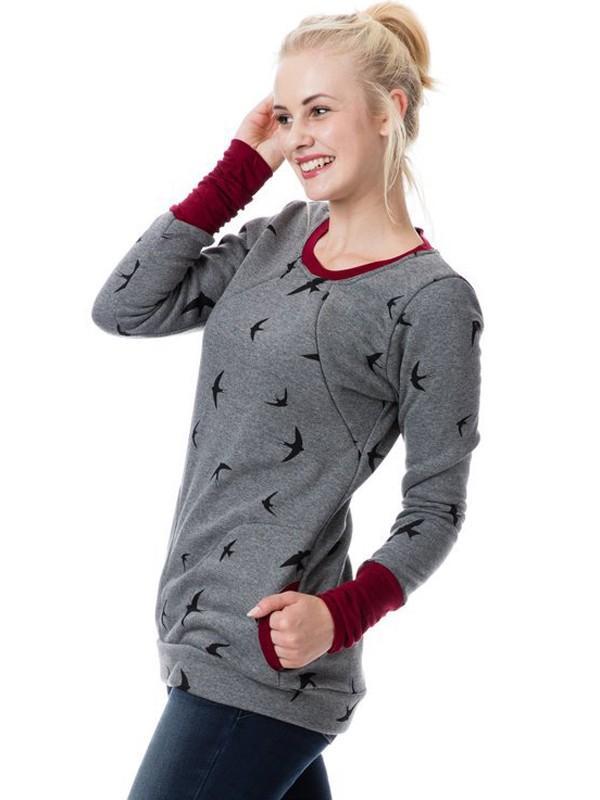 Echoarchiv Schwangerschafts-Chaps, Krankenschwester-SwEchoarchivtshirts, Blumendruck, Taschen, Reißverschluss, Stillkleidung