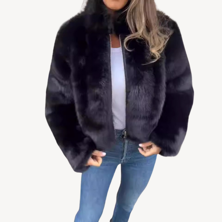Echoarchiv | Damen Kunstpelz Zip-Up Jacke