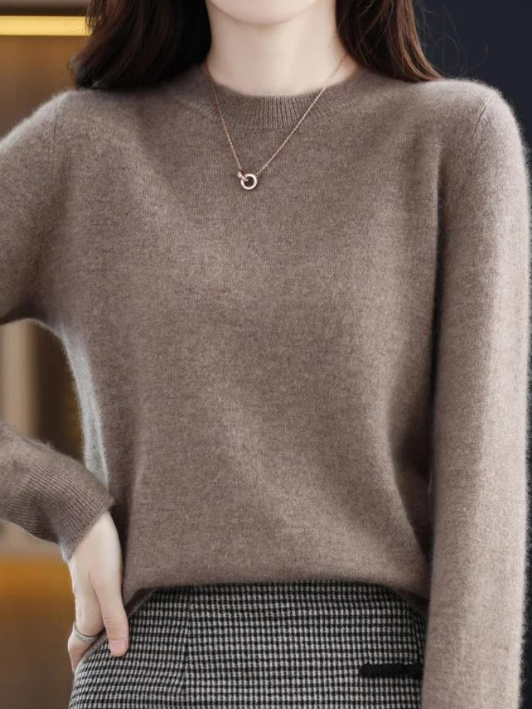 Bequemer Wollpullover mit langen Ärmeln – Mavelle