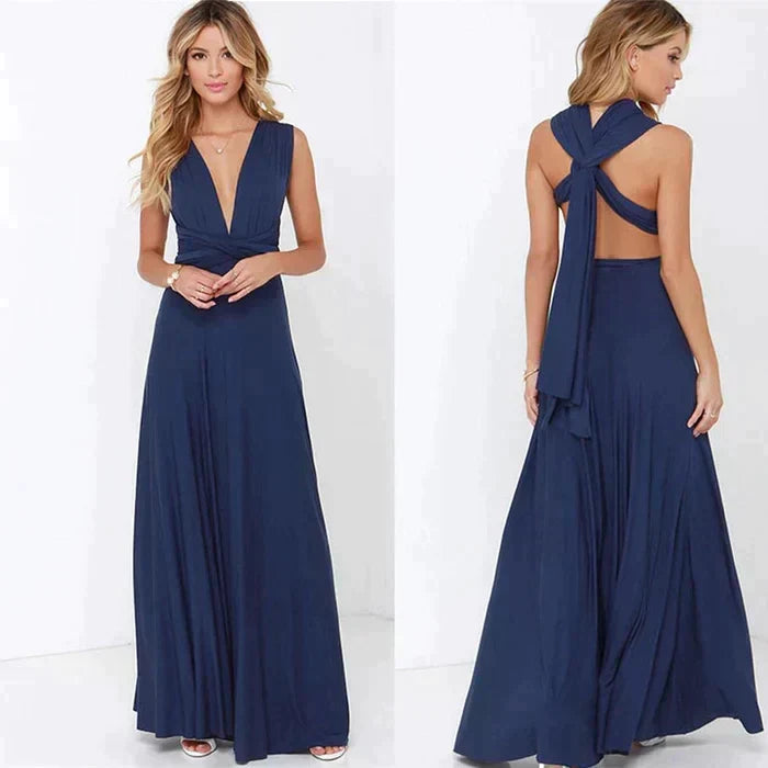elastisches Wickelkleid mit Trägern – Élara