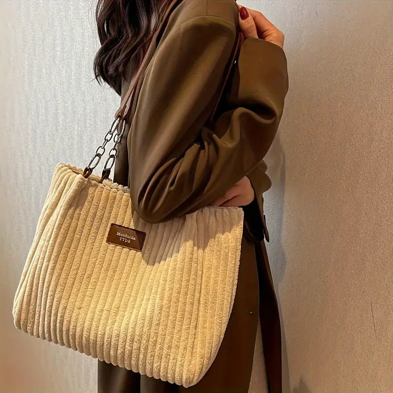 Cord Tote Bag für Damen Chic & Geräumig – Avelline