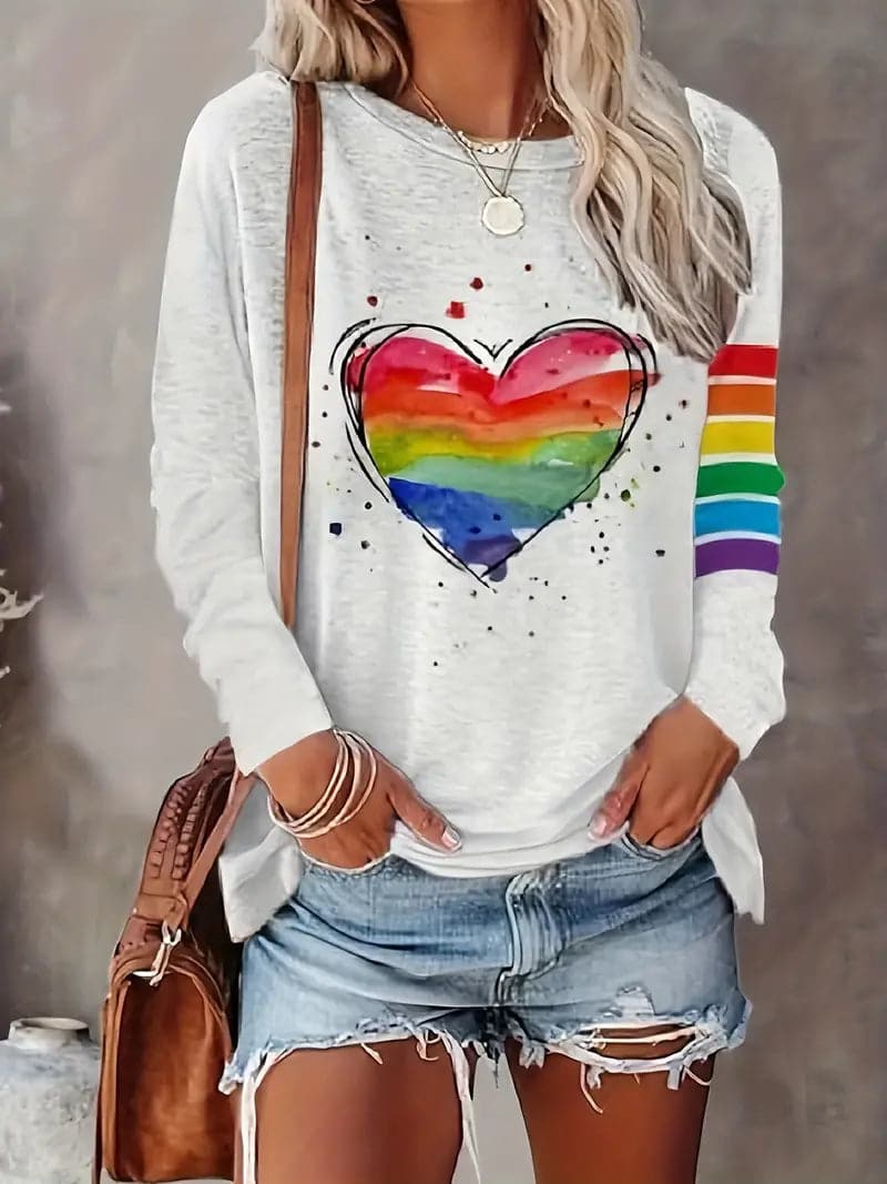 Echoarchiv | Damen Regenbogen Shirt