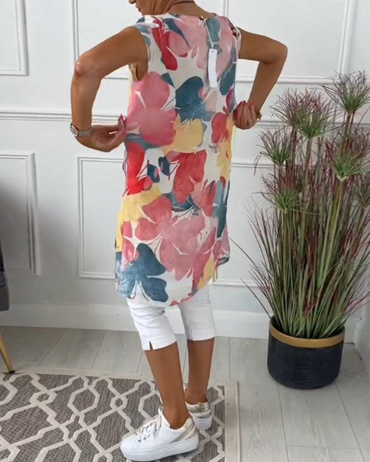 Echoarchiv | Lässiges Longtop mit Farbenfrohem Blumenprint