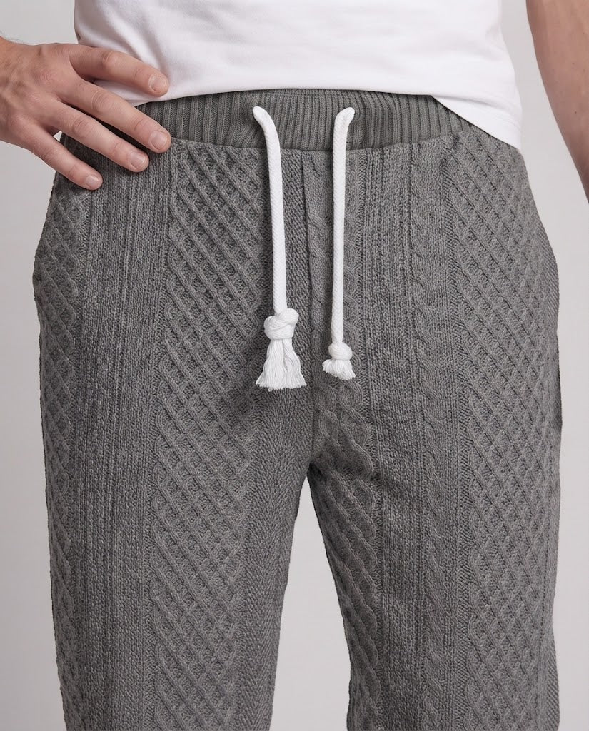 Herren Strukturierte Thermo-Jogginghose mit elastischem Bund und Rippbündchen Echo Archiv