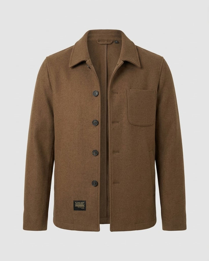 Herren Kurze Wolljacke im Carcoat-Stil mit Brusttasche Echo Archiv