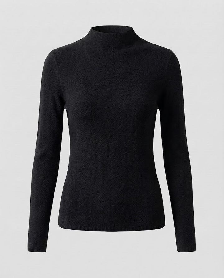 Damen Feiner Minimalistischer Stehkragenpullover aus anschmiegsamem Feinstrick Echoarchiv