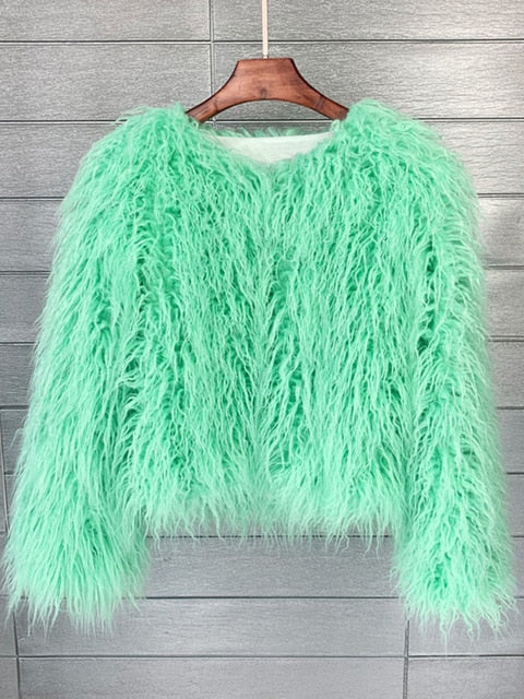 Echoarchiv | Eleganter Warmer Kunstpelzmantel Für Herbst Und Winter