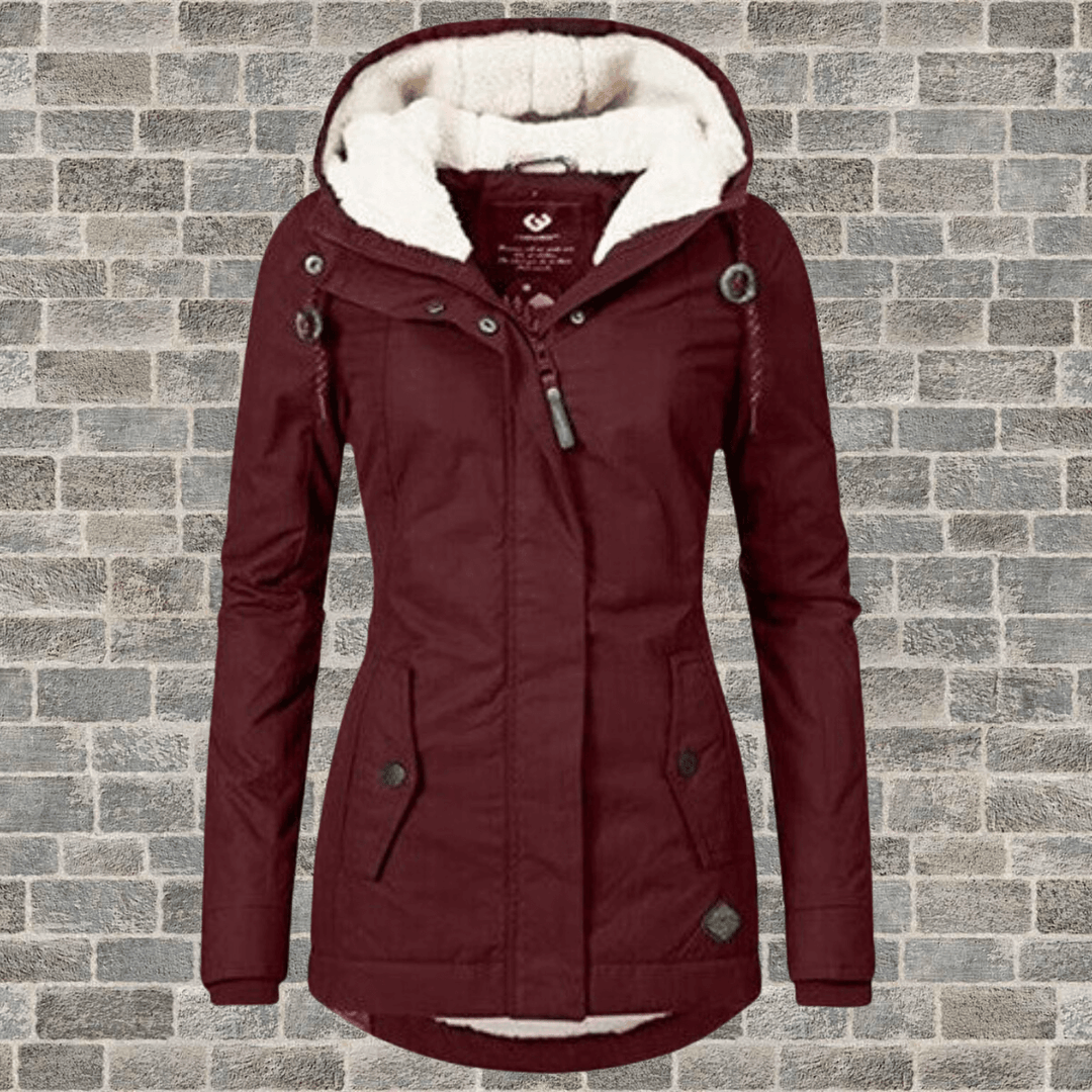Damen Lange Winterjacke mit luxuriösem Pelzfutter – Avérine