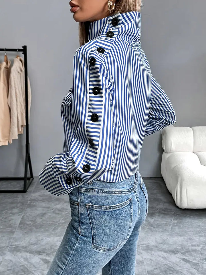 Echoarchiv | Stylische Gestreifte Bluse Aus Baumwolle