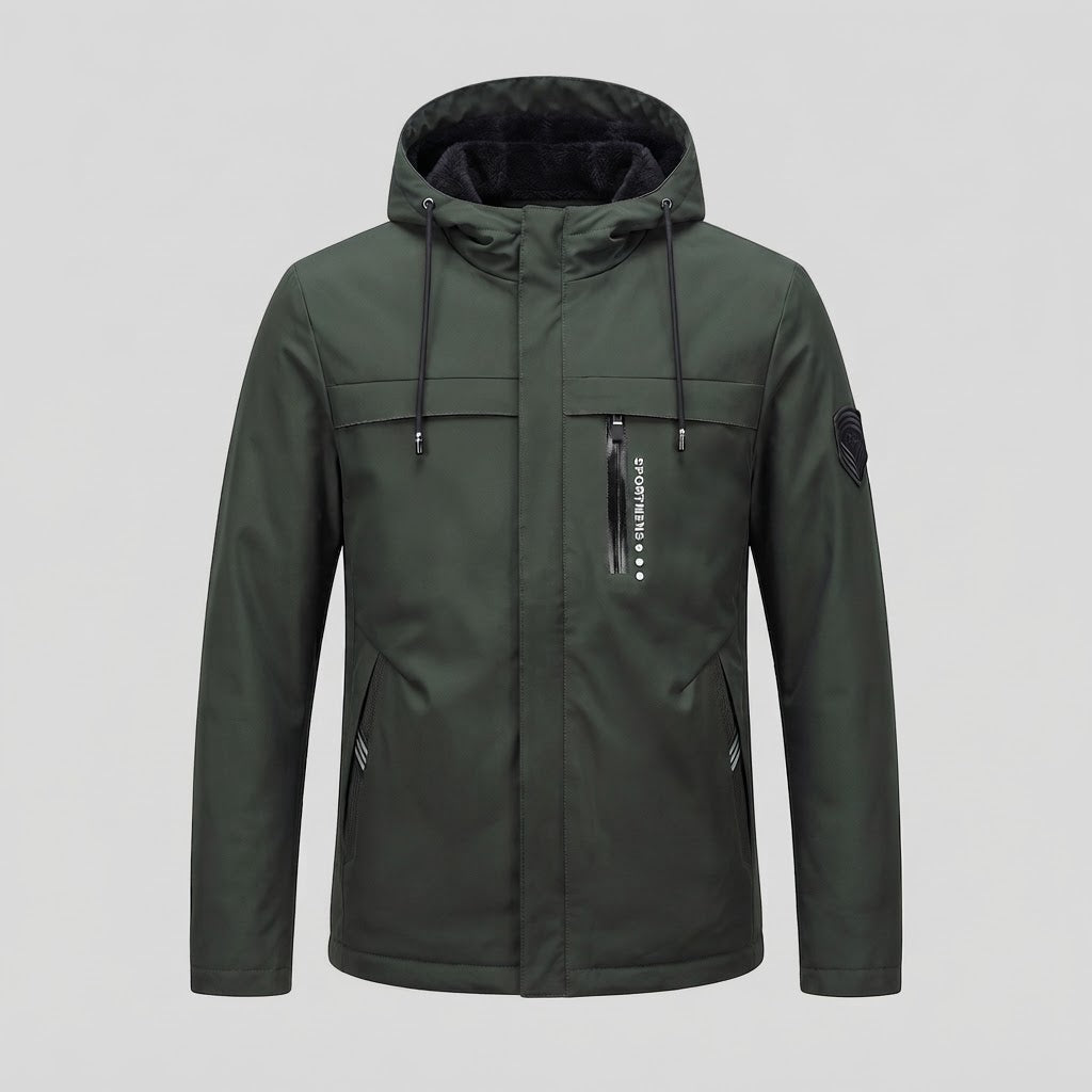 Herren Wetterfeste Kapuzenjacke Echo Archiv