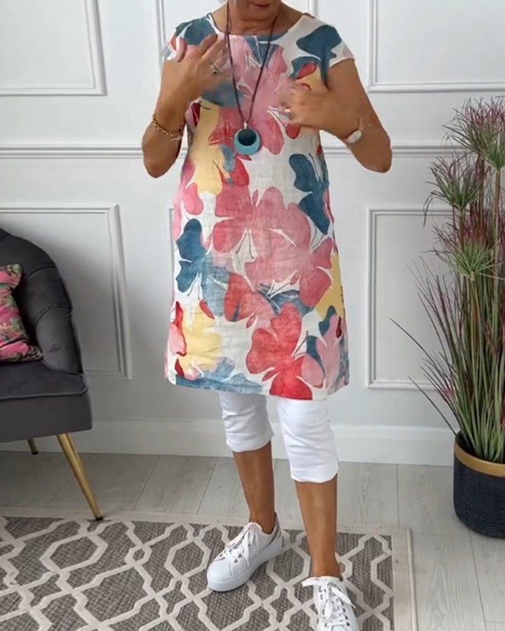 Echoarchiv | Lässiges Longtop mit Farbenfrohem Blumenprint