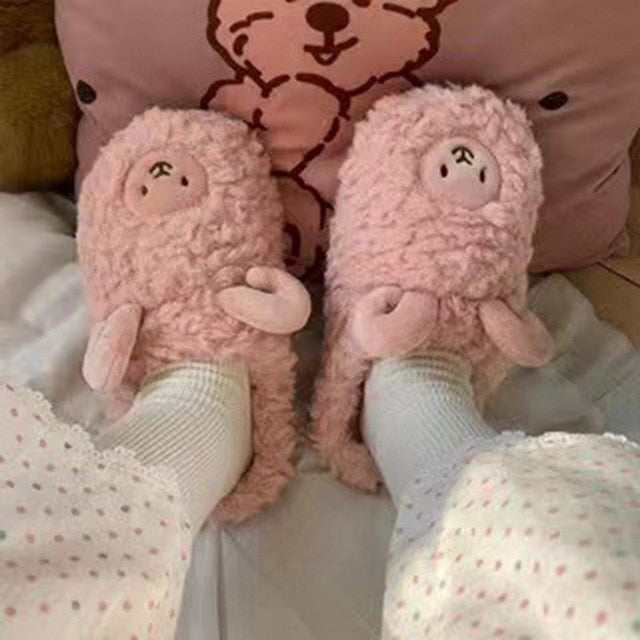 Flauschige Tierpantoffeln