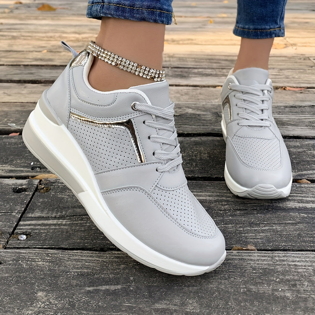 Einfarbige Sneaker Für Damen Ideal Für Den Alltag – Elvéra
