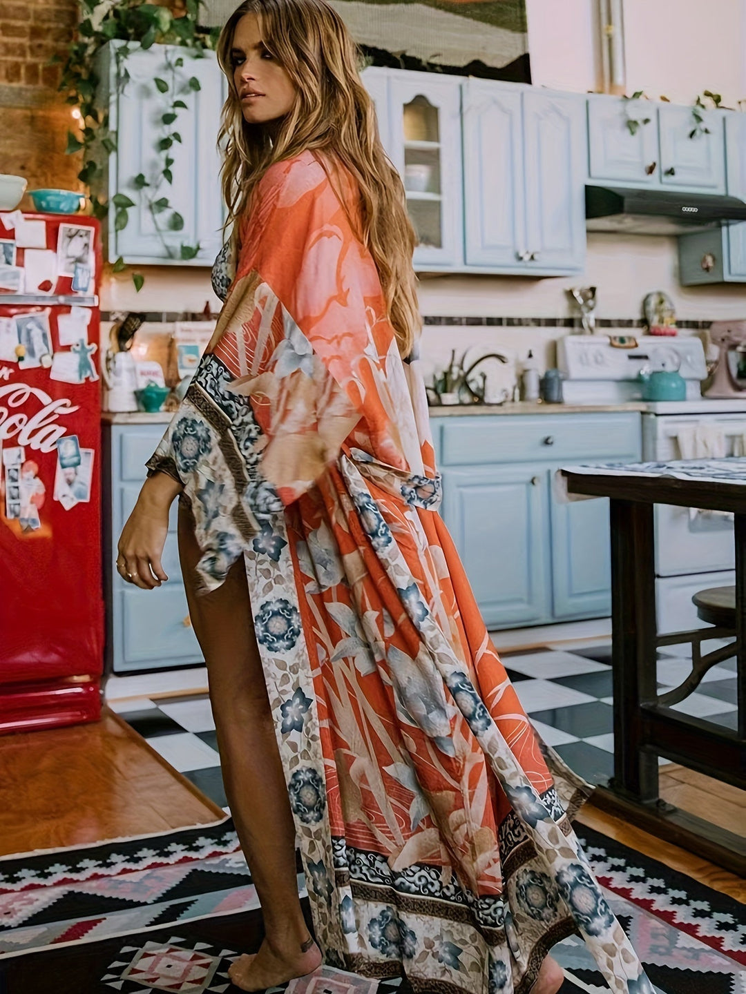 Modischer Kimono mit Blumenprint – Avérine