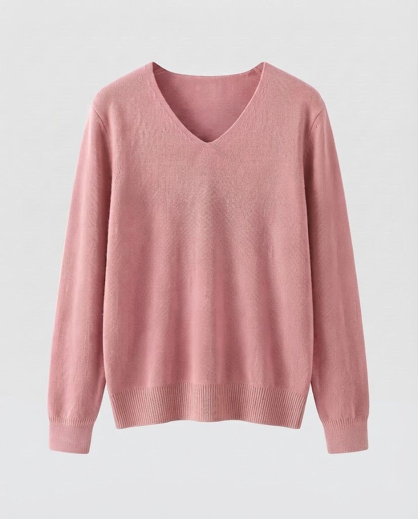 Damen Feinstrick-V-Ausschnitt-Pullover aus kuscheligem Angora-Mix Echoarchiv