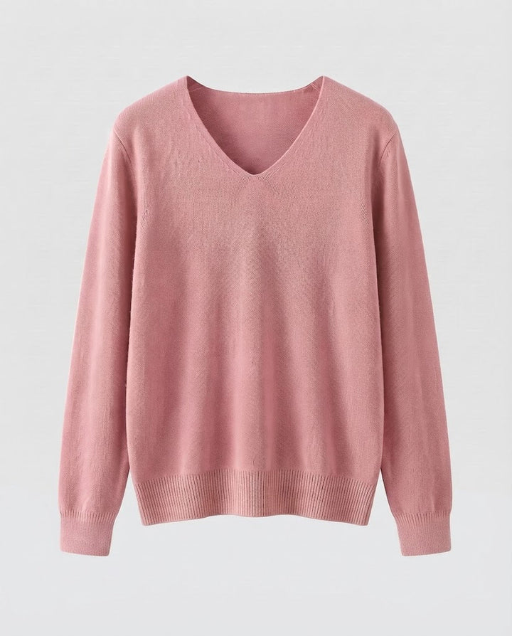 Damen Feinstrick-V-Ausschnitt-Pullover aus kuscheligem Angora-Mix Echoarchiv