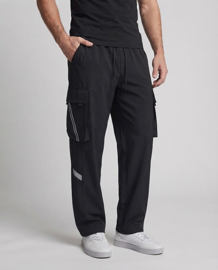 Herren Bunte Cargo-Hose mit breitem Schnitt Echo Archiv