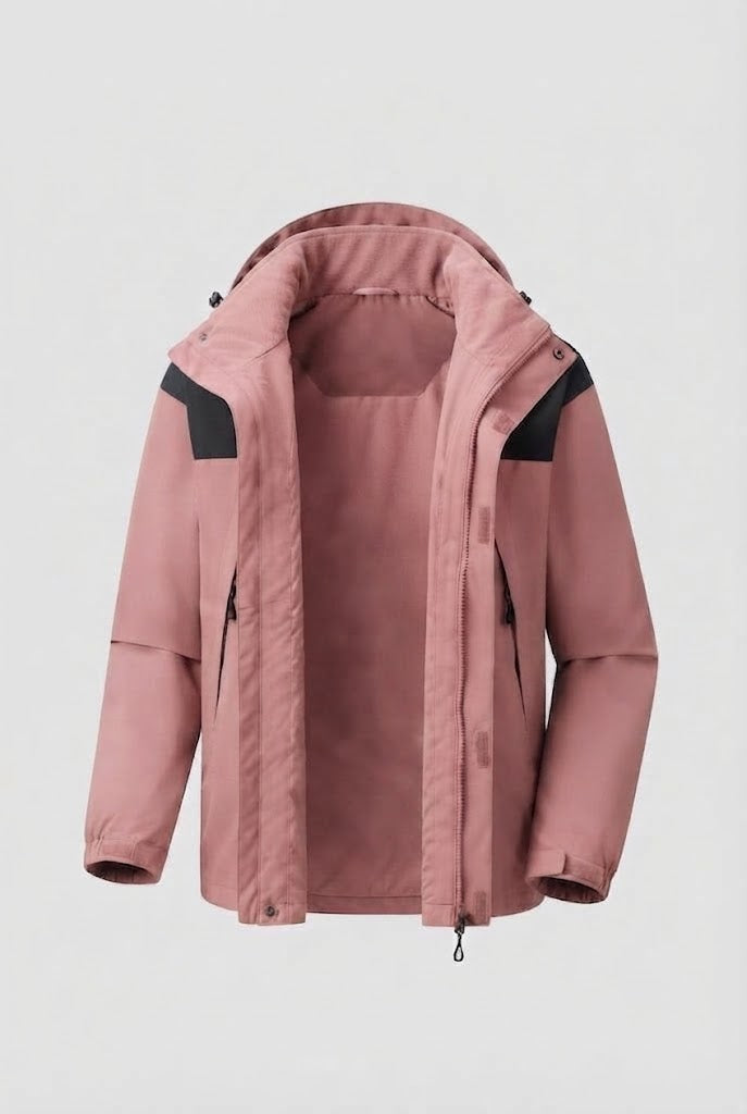 Herren Zwei-Lagen Softshell Outdoor-Jacke mit herausnehmbarer Fleece-Innenjacke und Kapuze Echo Archiv
