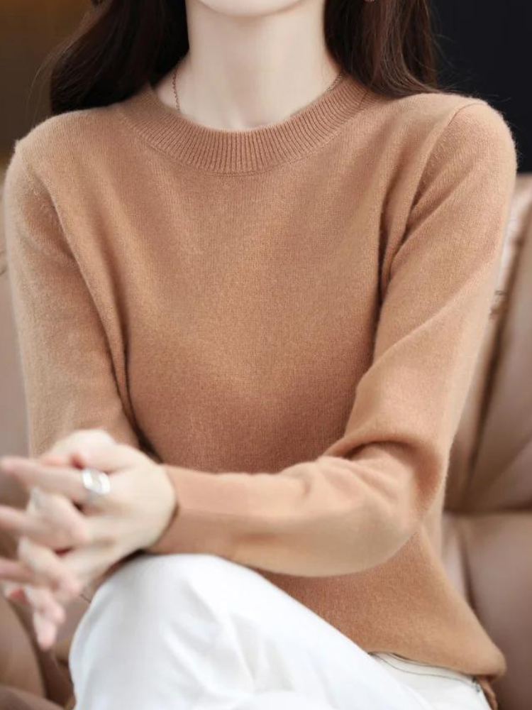 Bequemer Wollpullover mit langen Ärmeln – Mavelle