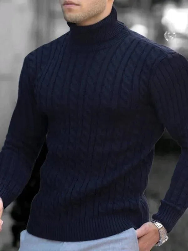 Echoarchiv | Enger Stretch Herren Pullover mit Rollkragen