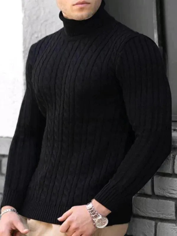 Echoarchiv | Enger Stretch Herren Pullover mit Rollkragen