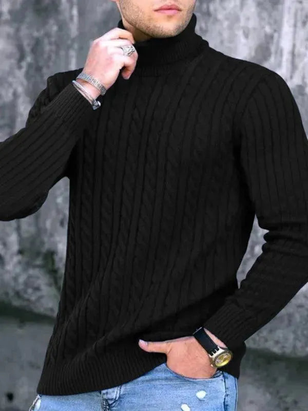 Echoarchiv | Enger Stretch Herren Pullover mit Rollkragen